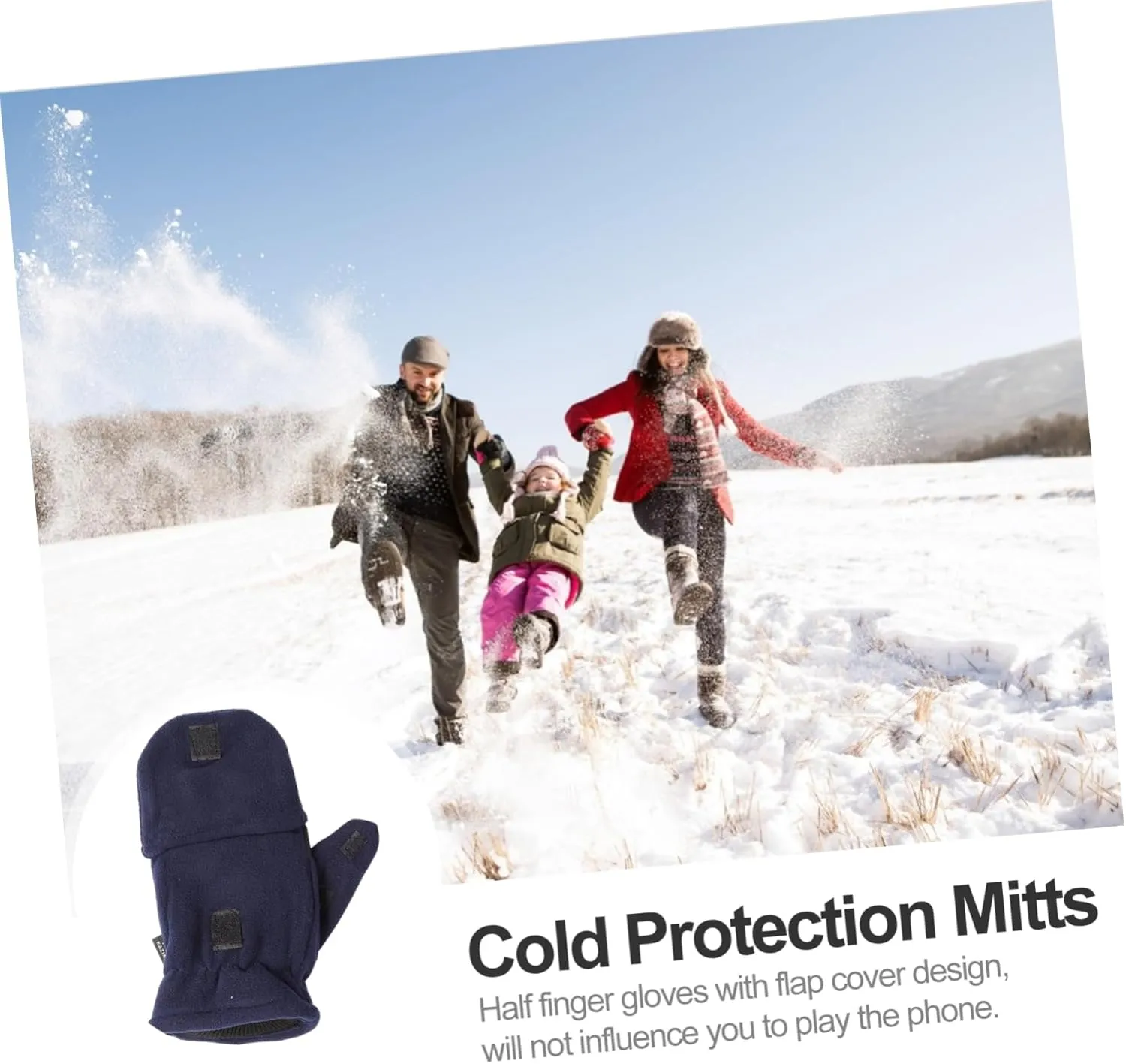 2 Pairs Flip Gloves Winter Riding Gloves Wool Knit Mittens Fingerless Gloves Knitting Hand Warmers Women