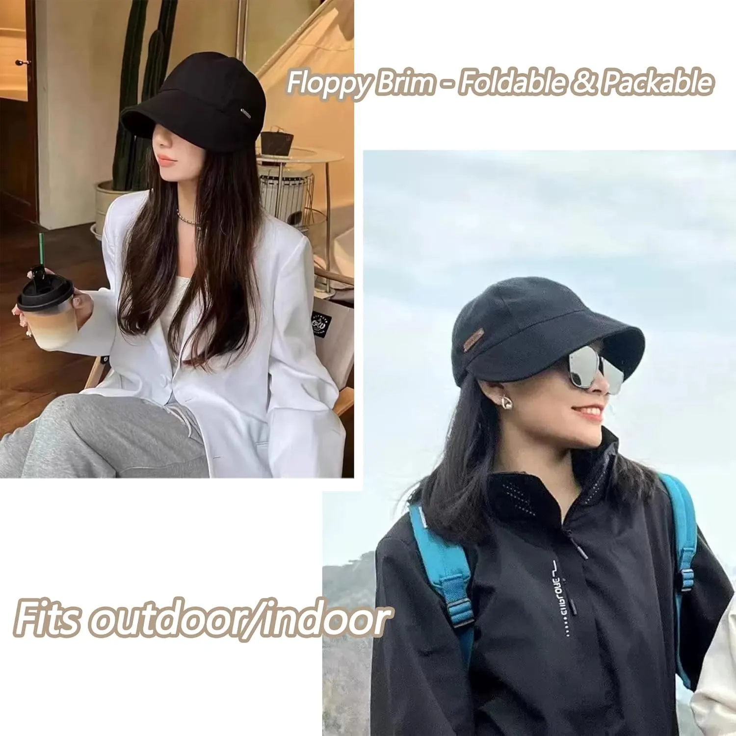 Cotton Packable Soft Sun Hat with Floppy Wide Brim for Women Spring Summer Outdoor