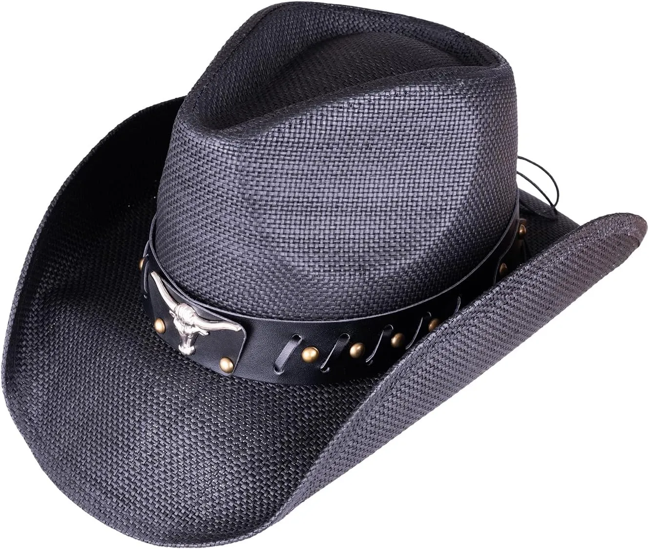 Cowboy Hat for Women Men Straw Cattleman Crease Western Hats Shapeable Wide Brim Cowgirl Hat