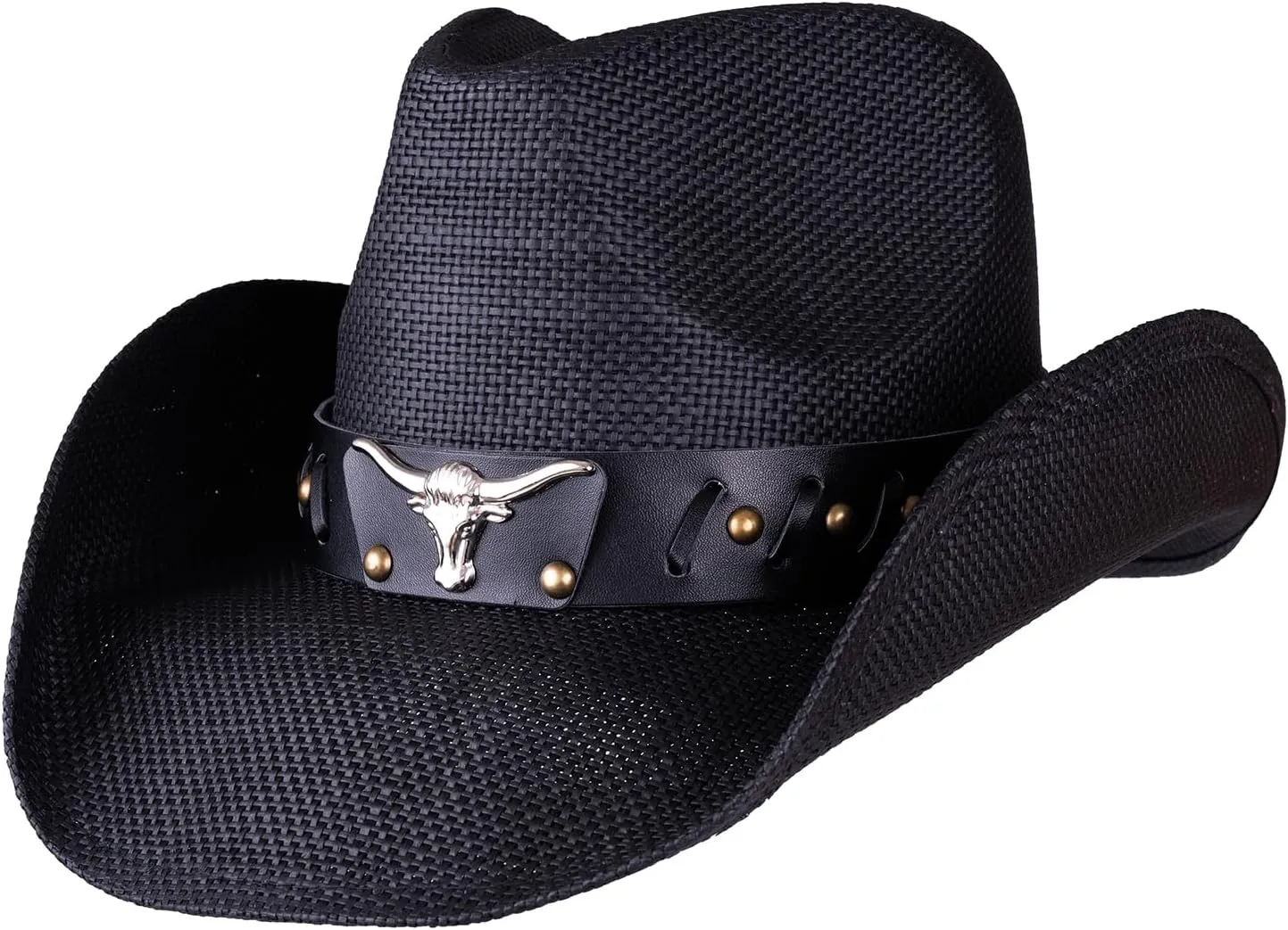 Cowboy Hat for Women Men Straw Cattleman Crease Western Hats Shapeable Wide Brim Cowgirl Hat