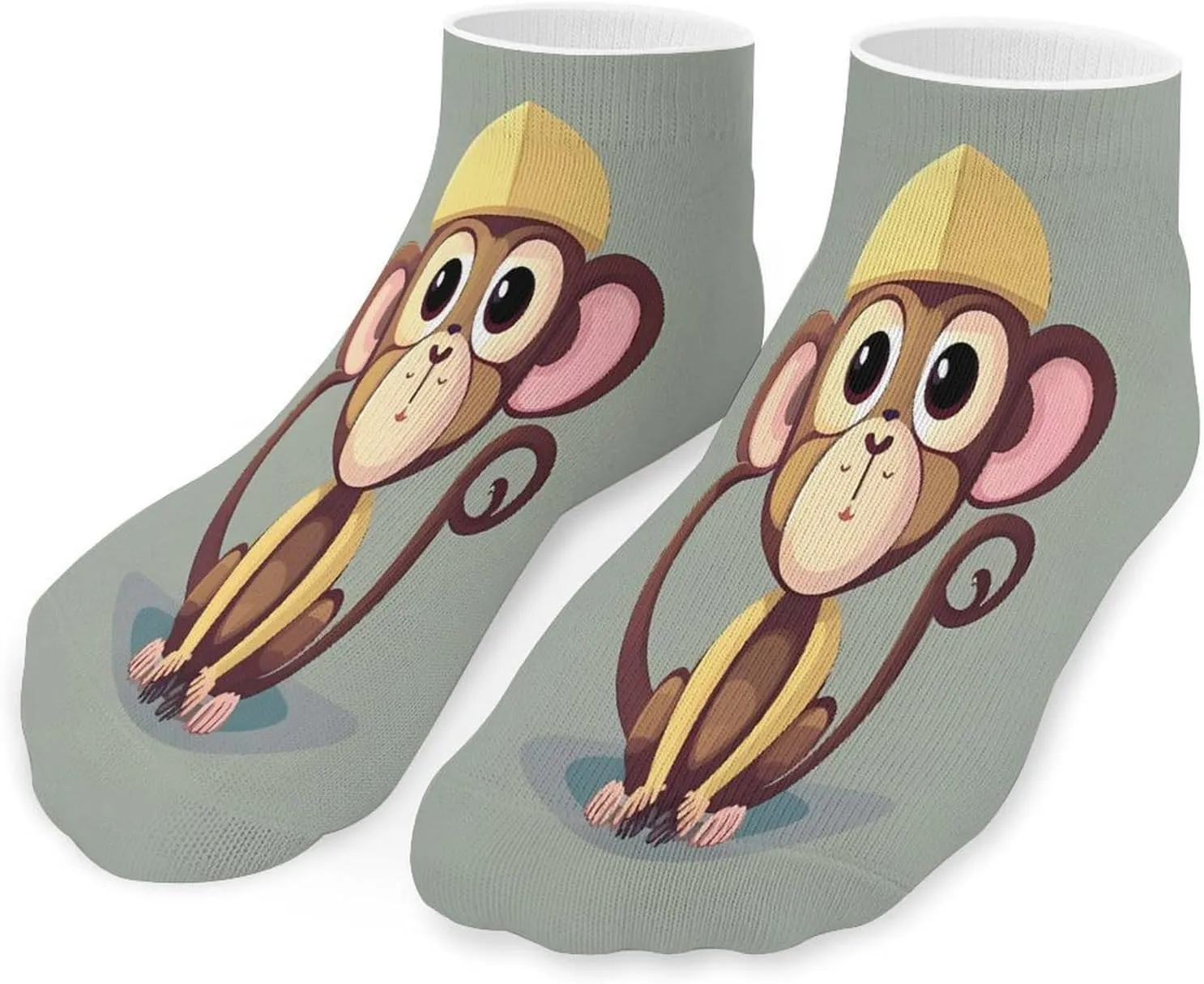 Cute Monkey Socks Low Cut Ankle Short Sock Novelty Casual Invisible Liner Socks for Men Women
