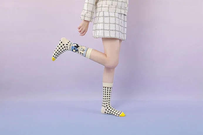 Diamond Pattern Cat Socks