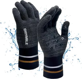 DRYMILE Hyla Waterproof Gloves - Warm Touchscreen Winter Snow Wool Blend Hand Gloves for Men & Women - Work, Hiking, Skiing, Running, Biking, Riding Glove, Ideal for Cold Weather