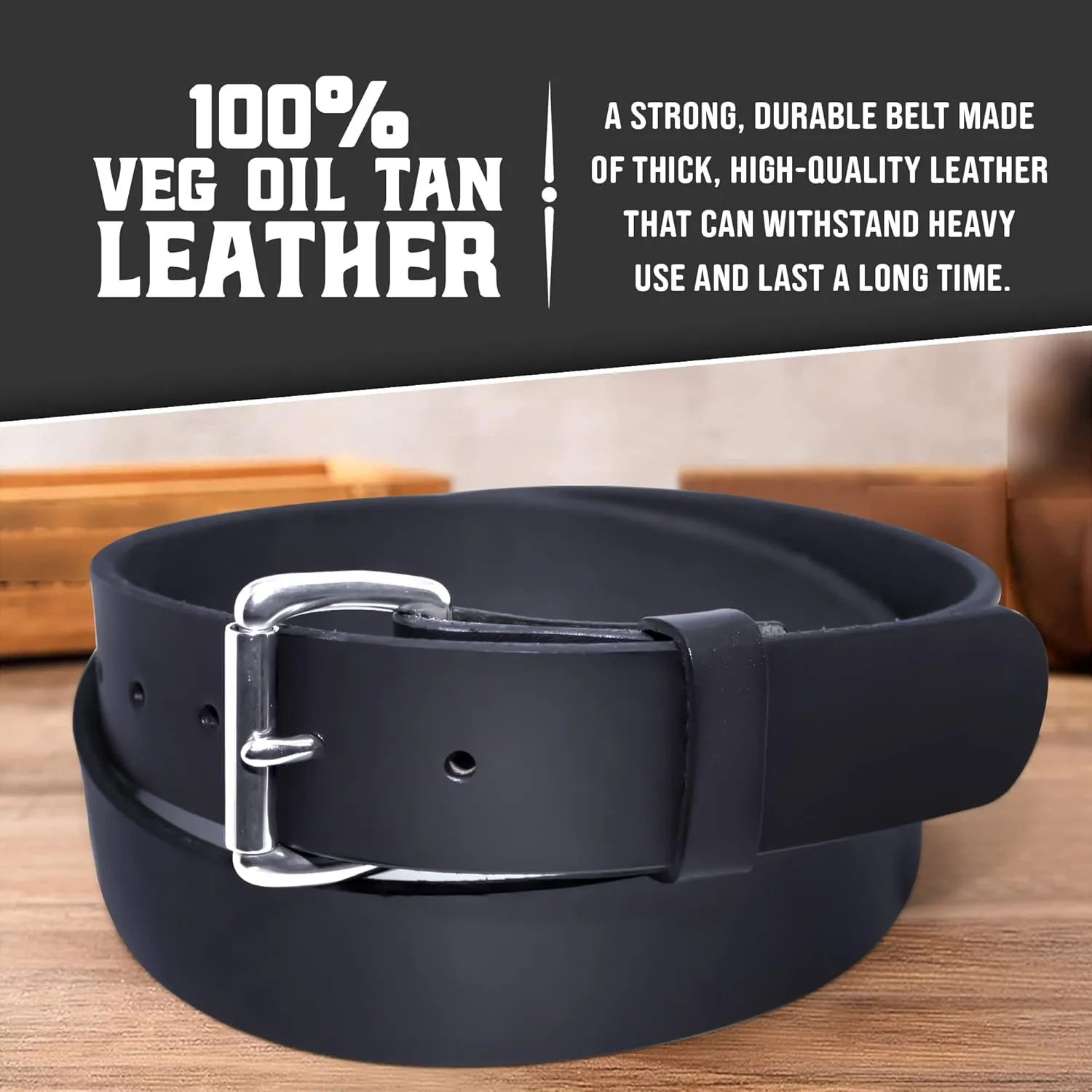 Genuine Veg Oil Tan Full Grain Leather-Mens Belts Leather Handmade By Amish-Heavy Duty Mens Belt 1.5 Wide 9/14 Oz-Made In USA