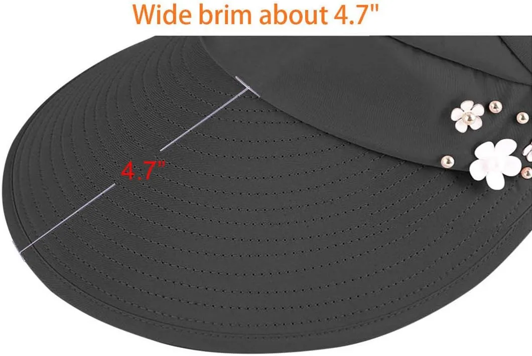 HINDAWI Sun Hats for Women Wide Brim Sun Hat UV Protection Caps Floppy Beach Packable Visor