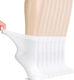 Hugh Ugoli Diabetic Socks for Women, Super Soft, Thin Bamboo Ankle Socks, Wide, Loose, Non-Binding Top, Seamless Toe, 4 Pairs