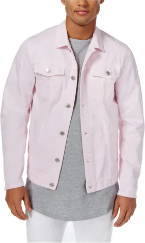 Jaywalker Mens Pink Trucker Jacket Pastel Pink 2XL
