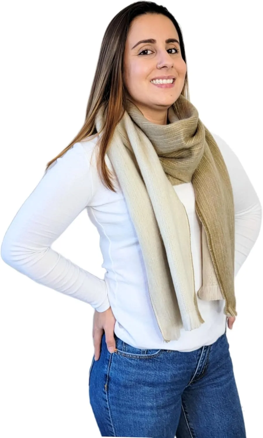 LATITUDE ZERO Alpaca Wool Blend Scarf - Unisex, Super Soft & Warm, Ideal gift for Men & Women
