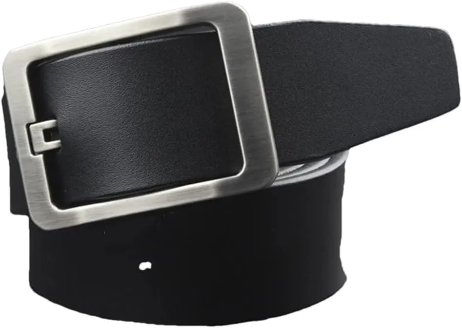 Men Summer Cow Genuine Leather Belt Adjustable Black Buckle Belt Jeans Vintage Soft Strap
