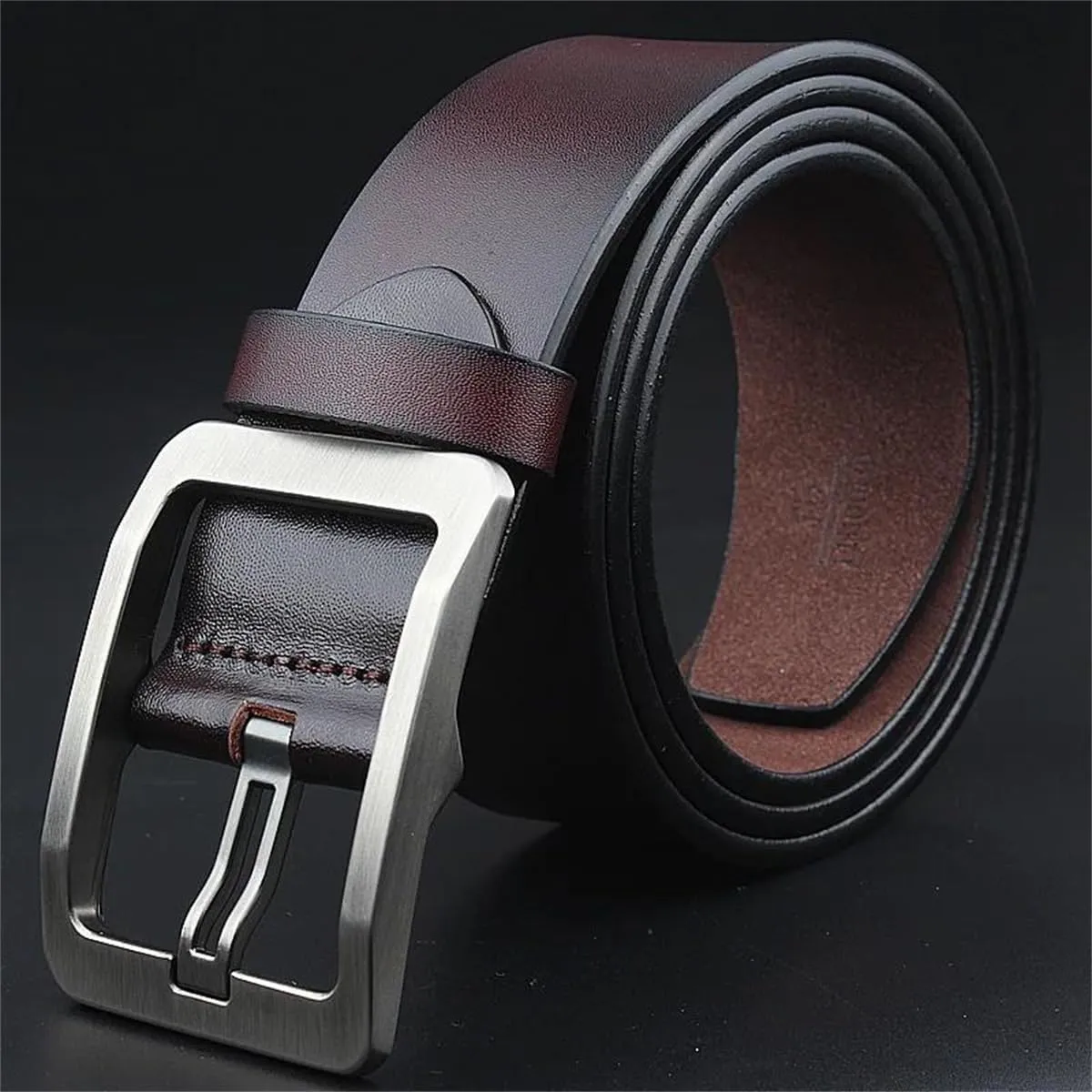 Men Summer Cow Genuine Leather Belt Adjustable Black Buckle Belt Jeans Vintage Soft Strap
