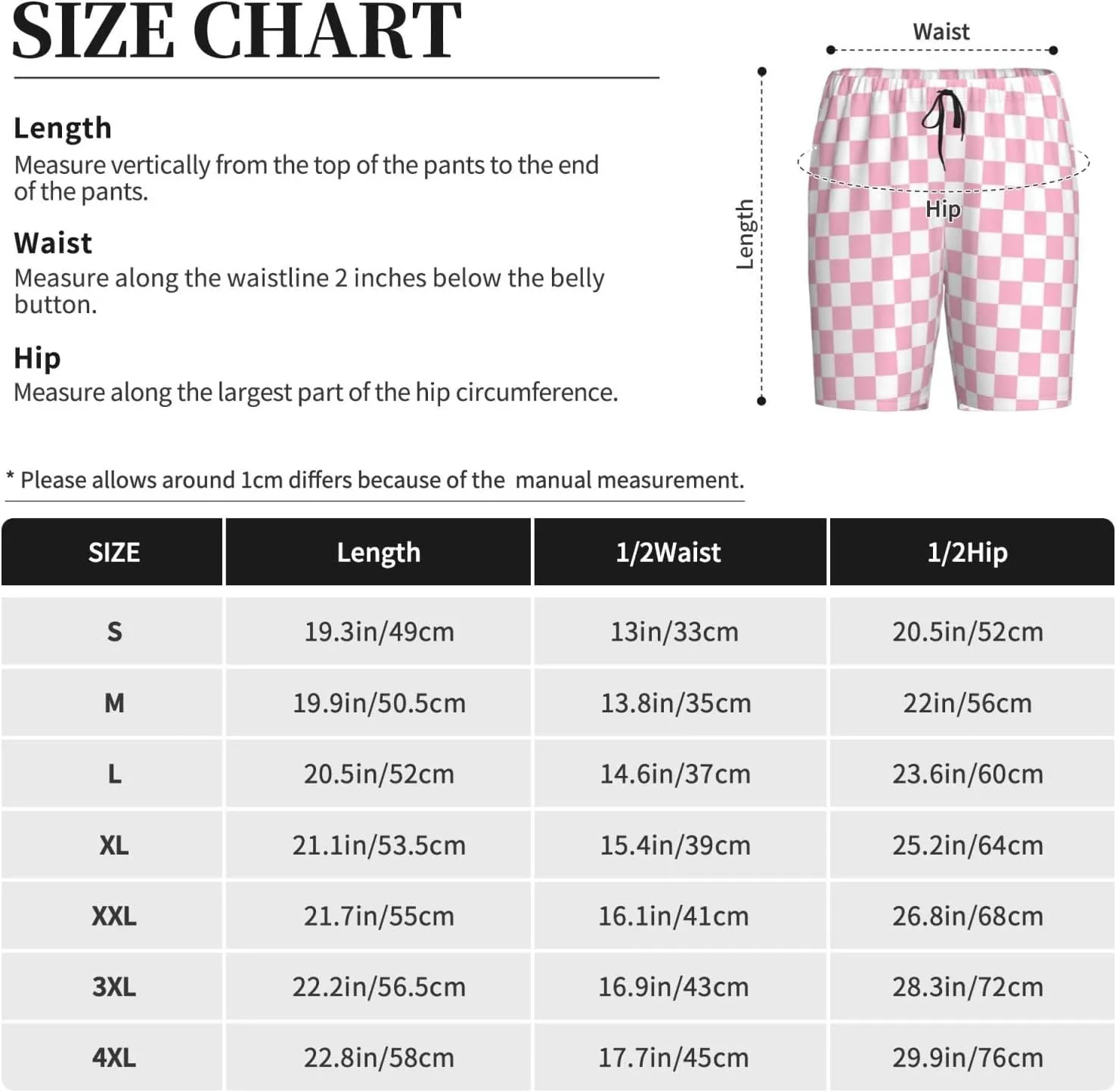Novastar Mens Pajama Pants - pink pastel checkered Sleep Comfy Shorts Men Pajama Shorts, Pj Pants for Mens Lounge Shorts