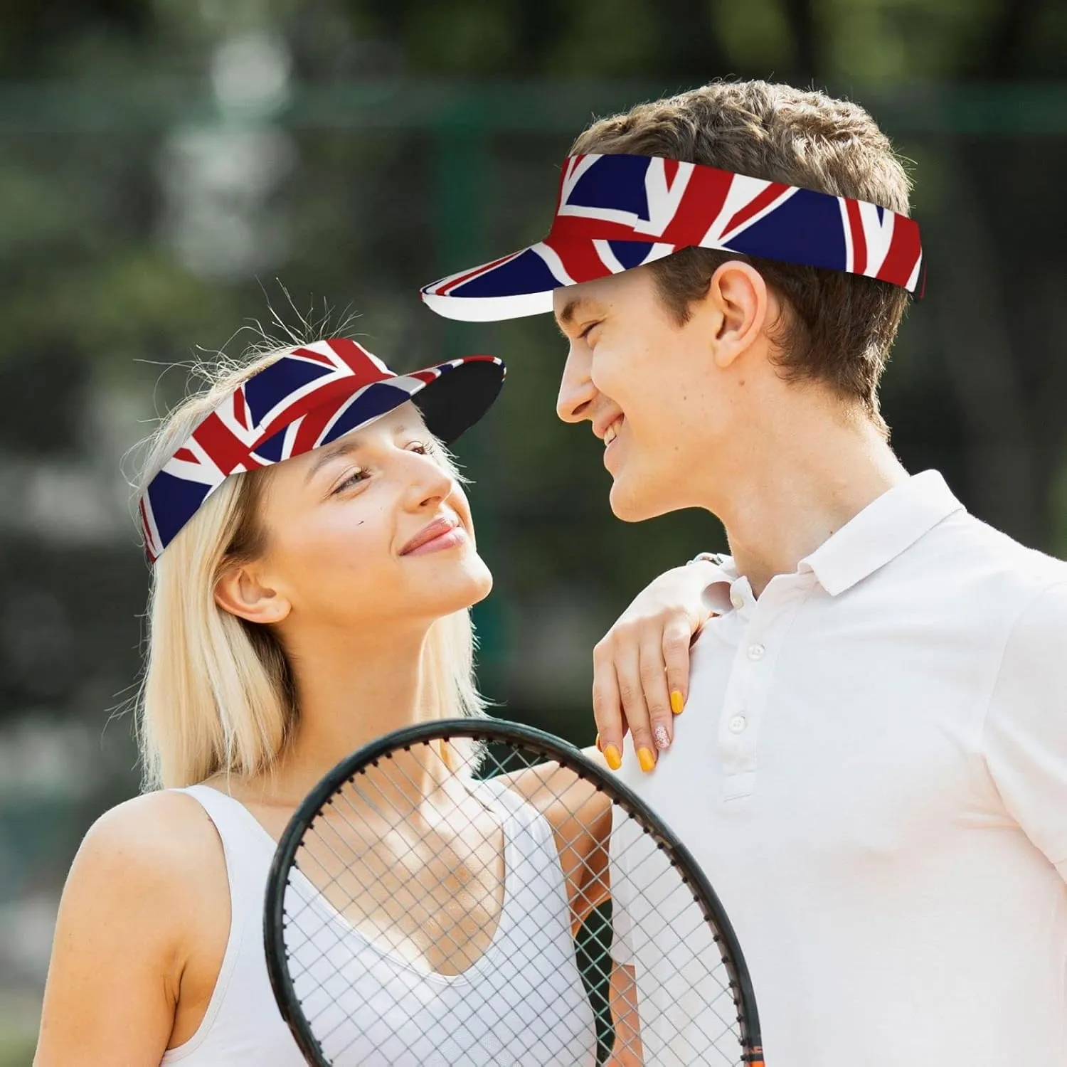 Retro Union Jack Flag Sun Visor Hat Women Men Wide Brim Summer Beach Cap Foldable Packable UK Flag Hats