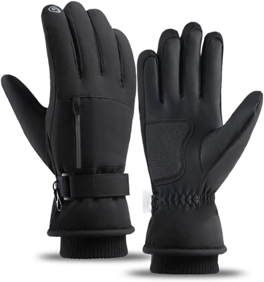 Running Gloves for Men, Winter Gloves Touchscreen Gloves, Thermal Lining Windproof Running Gloves for Walking Cycling Driving, Winter Warm Bike Glove with Buckle Pocket