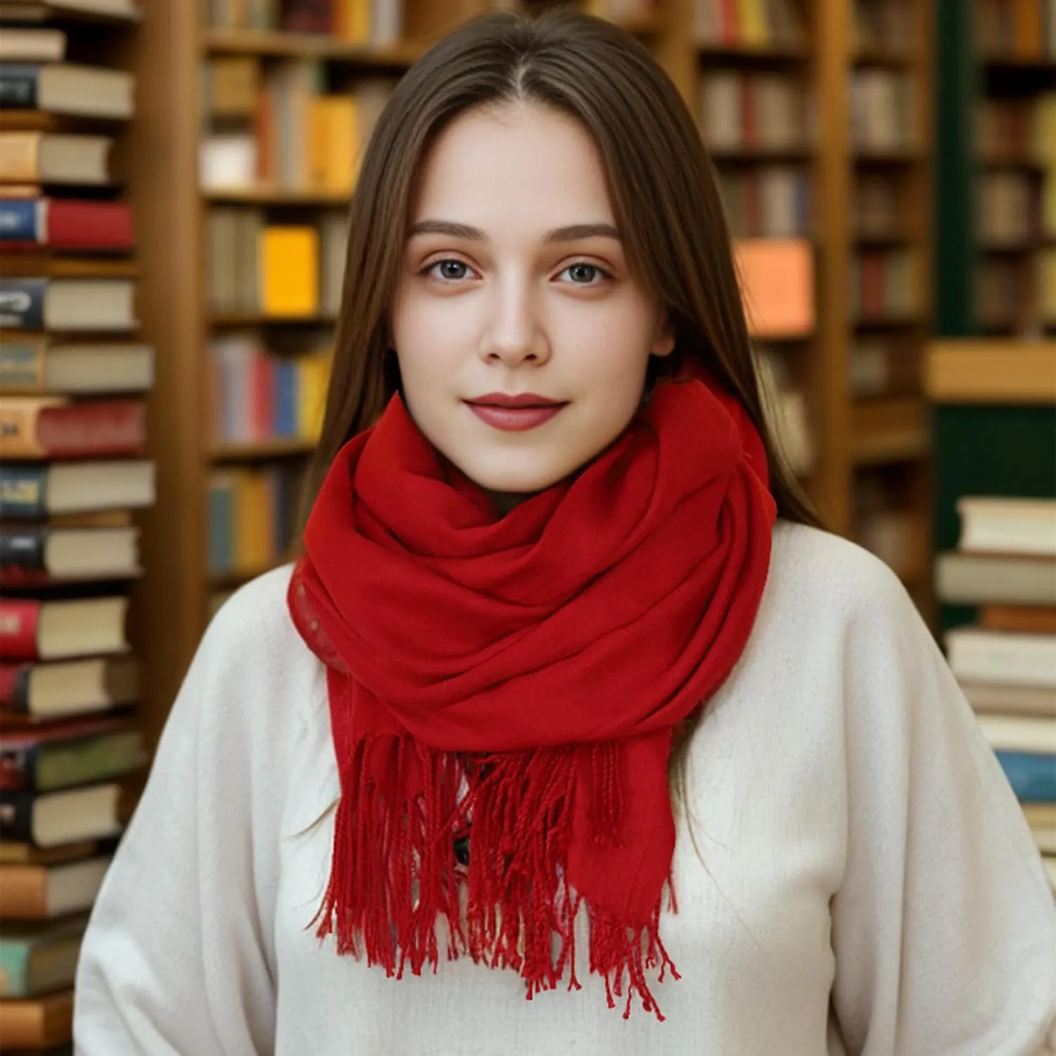 Scarf for Women Fall Winter Lightweight Big Shawl Wraps Long Women Scarves Warm Cashmere Feel Classic Soft 2 Pack