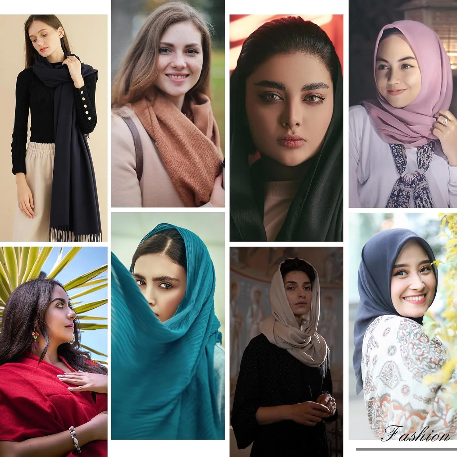 Scarf for Women Fall Winter Lightweight Big Shawl Wraps Long Women Scarves Warm Cashmere Feel Classic Soft 2 Pack
