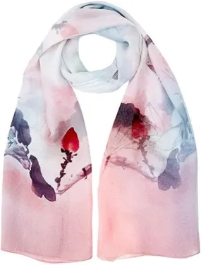 Scarf, Square Large Neck Scarf Silk Scarf Ladies Digital Printed Neck Scarf Breathable Lightweight Chiffon Shawl Soft Lightweight (Pink 175x110CM)