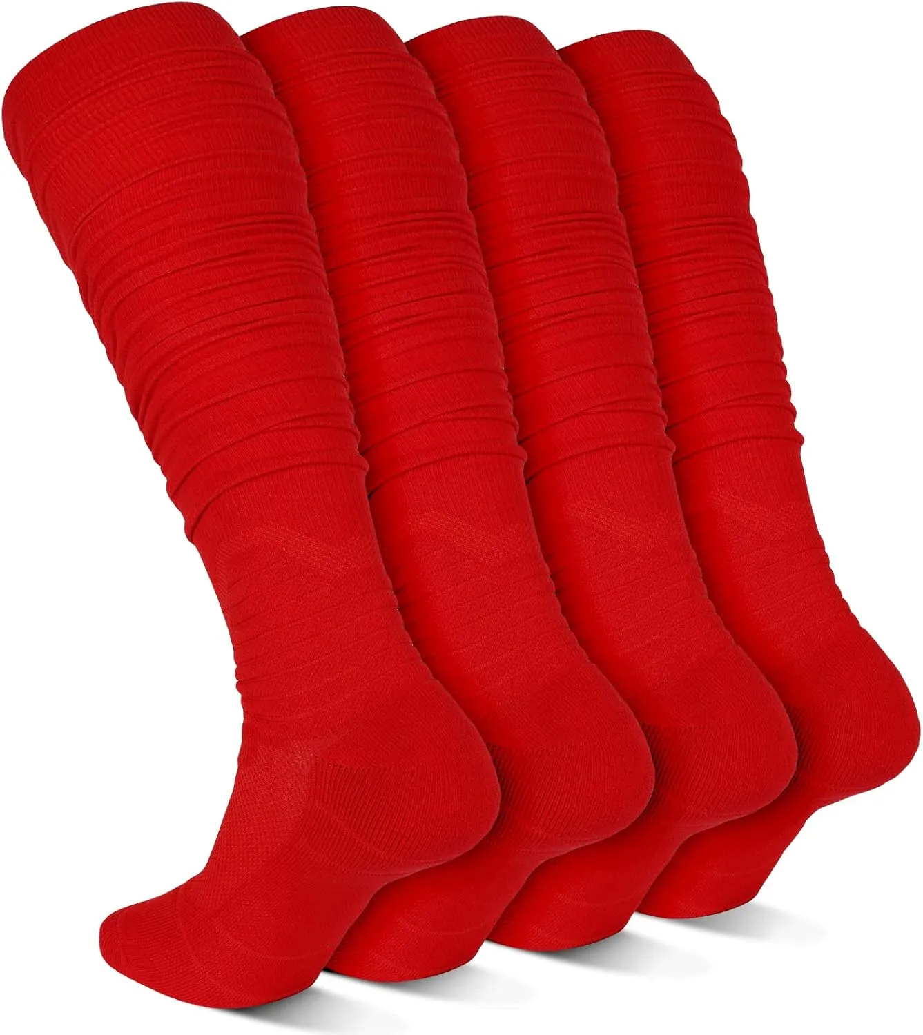 Scrunch Football Socks 2 Pack, Extra Long Padded Athletic Socks for Men & Women