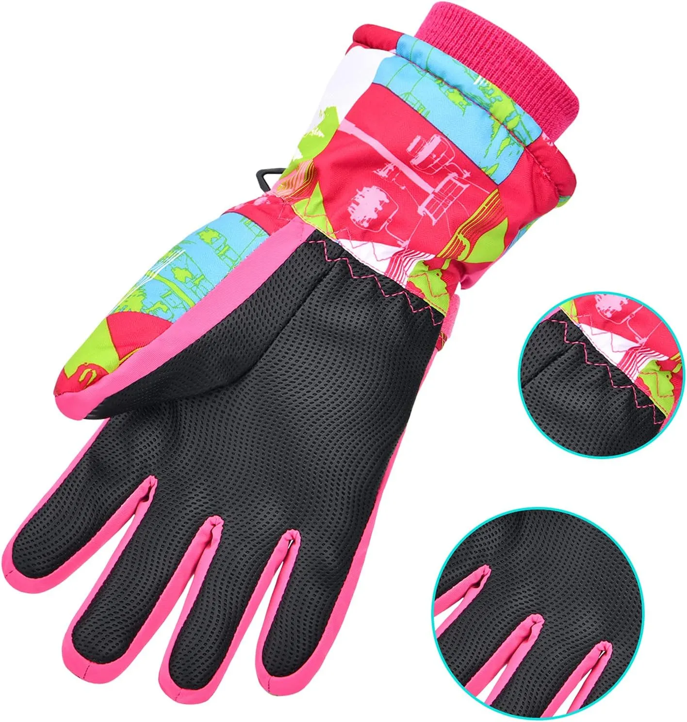 Ski Gloves - Waterproof Winter Gloves -30 for Snowboarding - Men, Women, Kids