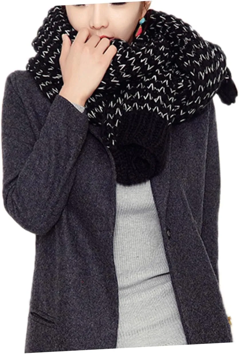 Warm Neck Scarf Ladies Winter Scarf Mohair Wool Shawl Plaid Wrap Shawl for Cold Weather