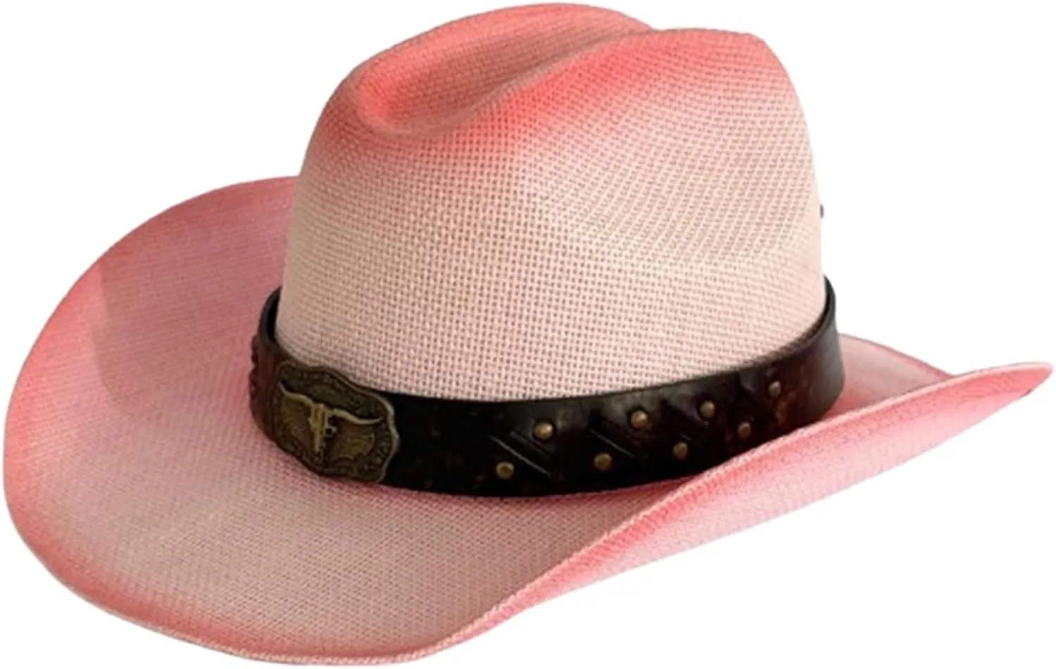 Wide Brim Cowboy Hat for Women&Men,Cowgirl Hat with Decorative Bands,Straw Cowboy Hats for Adults,22.04-22.83 in