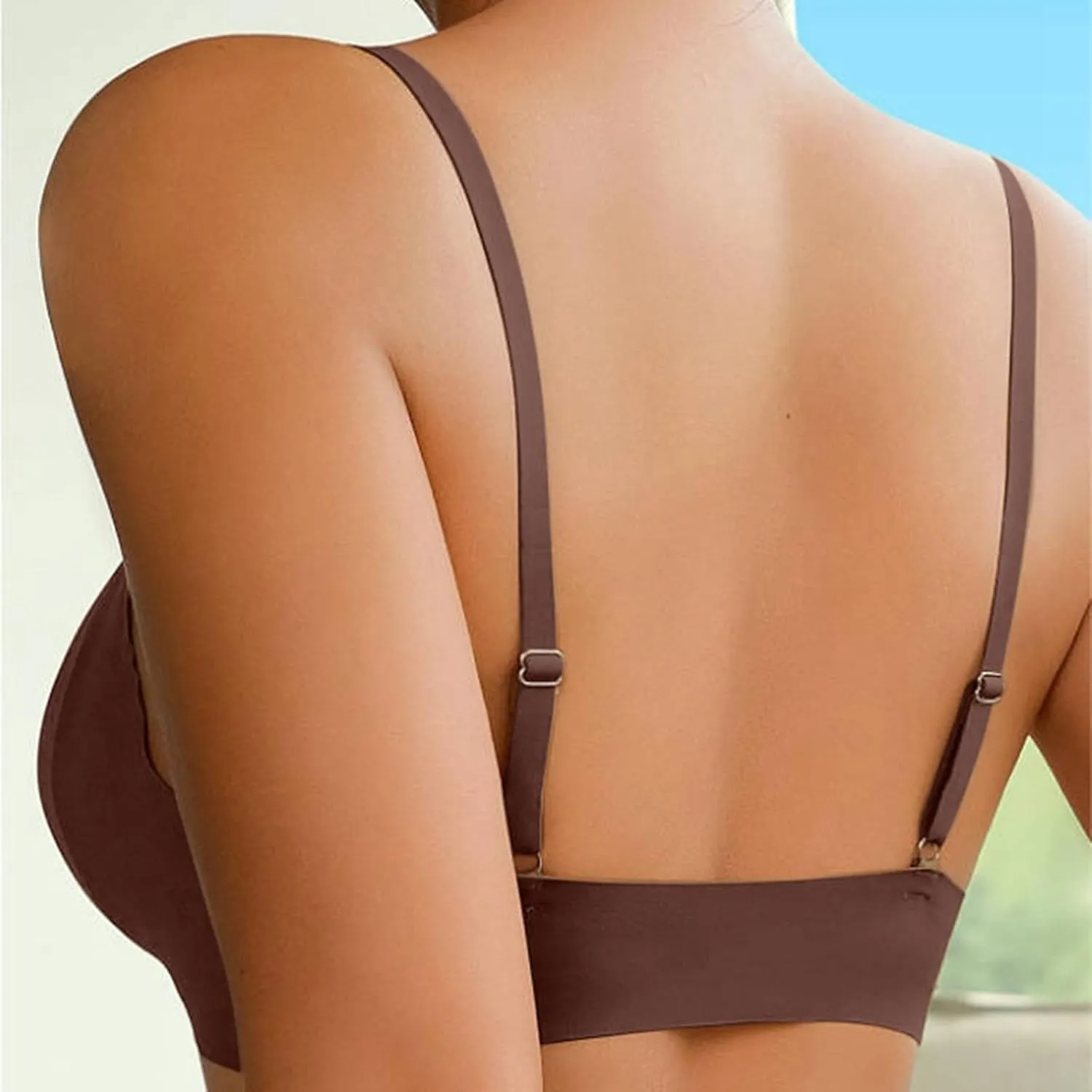 Women's Front Closure Bra No Underwire Unpadded Plus Size Bras Stretchable Straps Bra Sexy Triangle Bralettes