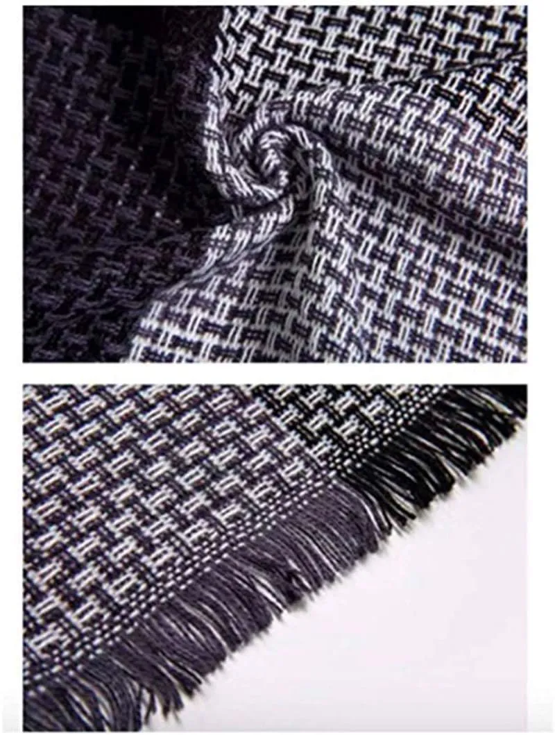 Women's Plaid Scarf Blanket Wrap Oversized Chunky Scarves Tartan Shawls