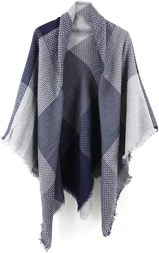Women's Plaid Scarf Blanket Wrap Oversized Chunky Scarves Tartan Shawls
